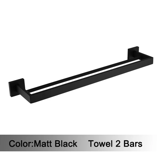 Zwarte Badkamer Hardware Set 304 Roestvrijstalen Handdoekrek Toiletpapierhouder Handdoekhouder Badkameraccessoires