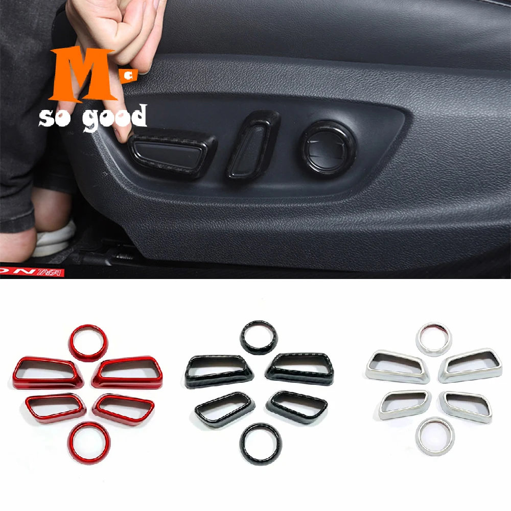 

Carbon Red Sliver For Toyota Highlander RAV4 CHR 2021 2022 Trim Accessories Car front seat adjustment switch button decor Cover