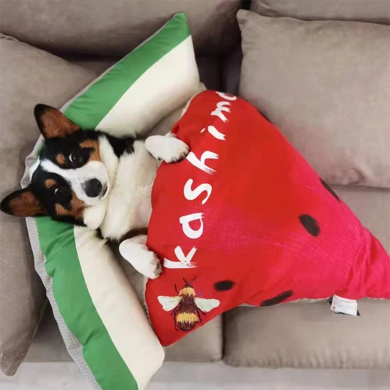 Dog Bed Warm Cool Cotton Kennel Pizza Mat Supplies For Small Medium Dog Pet Bed Dogs cat puppy mat Travel Sleeping bag House