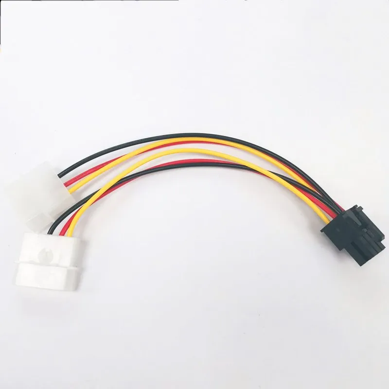 IDE D typ Männlichen große 4P 2x4p zu PCIE GPU Männlichen 6Pin netzteil kabel bergbau 18AWG 17cm grafikkarte expansion