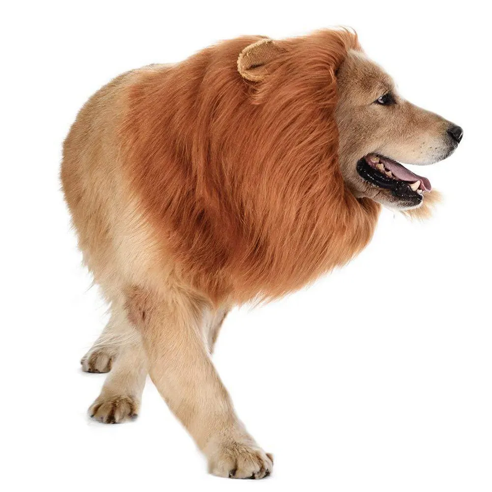 Funny Dog Lion Mane Dog Costumes Lion Wig with Tail Pets Party Supplies Type Dog Accessories Christmas Gift для собак PI