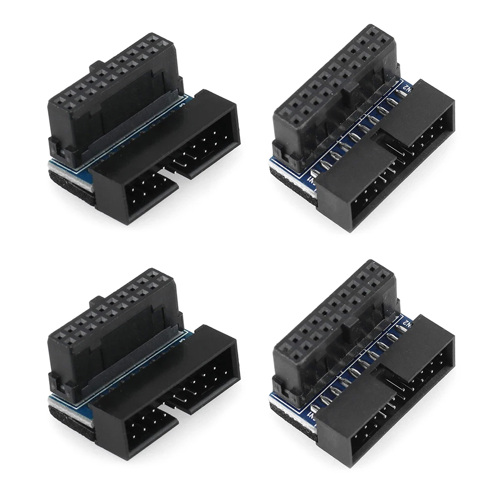 Alloyseed usb 3.0 19/20 pinos macho para fêmea adaptador de extensão para cima baixo ângulo 90 graus para desktop placa-mãe conectores energia