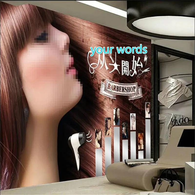 

Modern Fashion Barber Shop Hairstyle Center 3D Photo Wall Paper Hair Salon Industrial Decor Mural Wallpaper Papel De Parede 3d