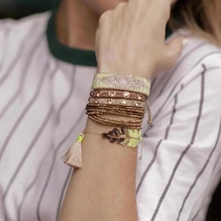 BLUESTAR Chic leaves Bracelet MIYUKI Bead Bracelets For Women Handmade Crystal Woven Jewelry Armband 2021