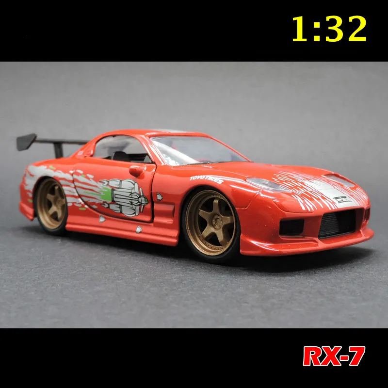 

1/32 New Special Die Casting Metal Film With Japanese RX7 Car Model Furniture Display Collectiontoys For Children