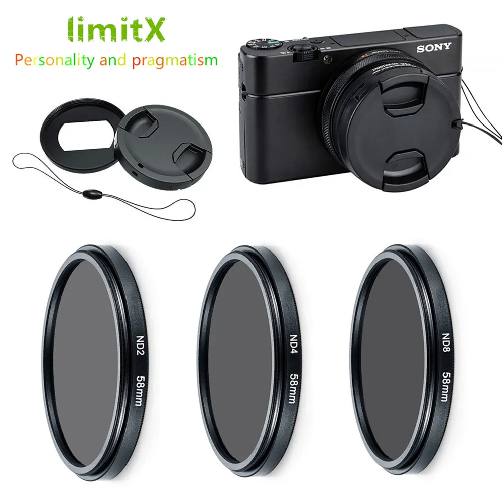 ND2 ND4 ND8 filtro ND de densidad neutra y anillo adaptador, protector de tapa de lente para Sony ZV-1 RX100 VII VI V VA IV III ZV1 Mark II