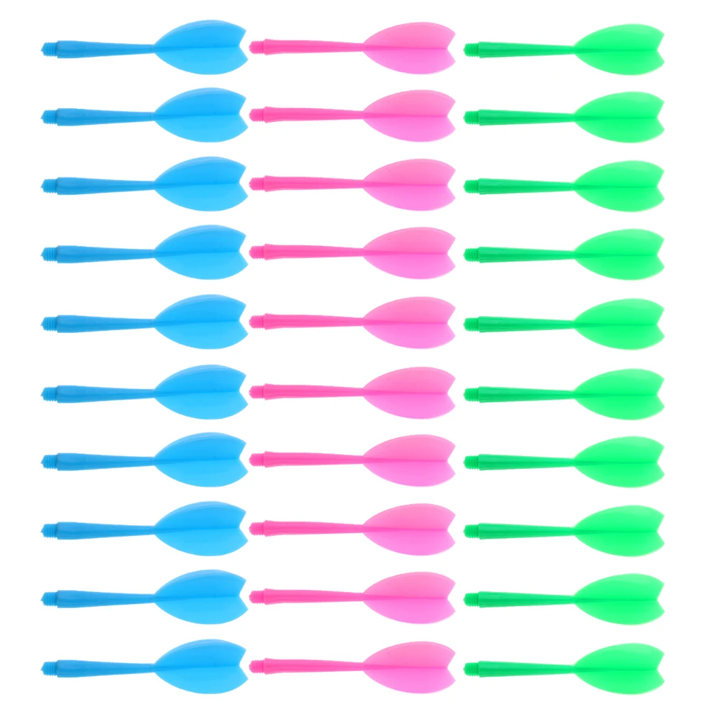 30pcs Multicolor Durable Plastic Darts Shaft & Dart Flight Combo Set Darts Accessories
