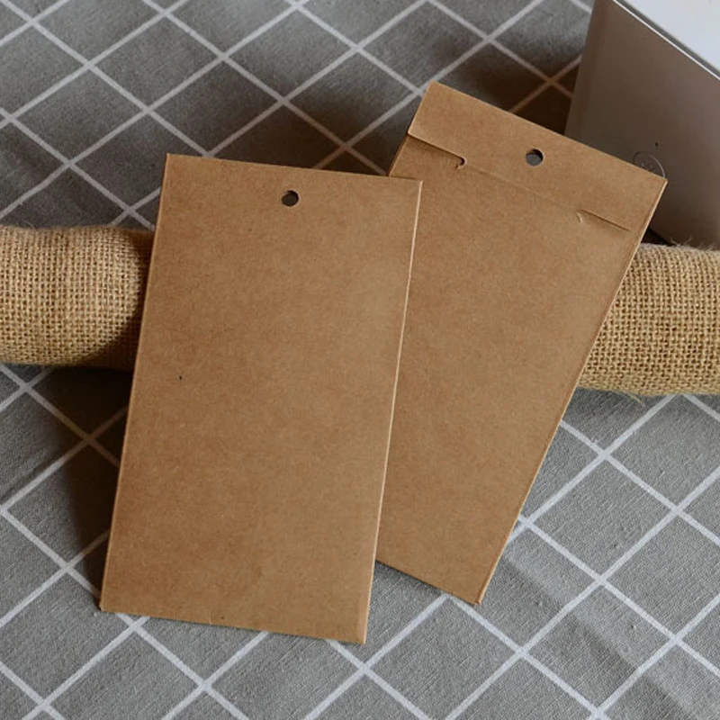 

1000pcs/lot Blank Kraft Paper Glass Retail Packaging Box Paper Box for Screen Protector Film 16.5cm*9cm