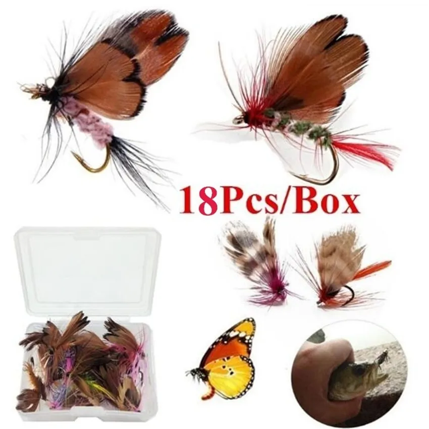 6/12/18pcs/Box Fly Fishing Lure Baits Set Floating Insect Dry Flies Fishing Lure