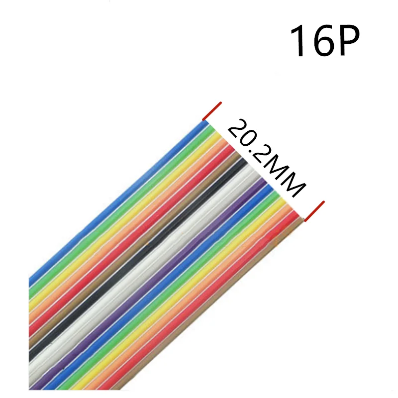 2 Meter 16P cable rainbow flat wire support wire welding cable connector wire ribbon extension cable