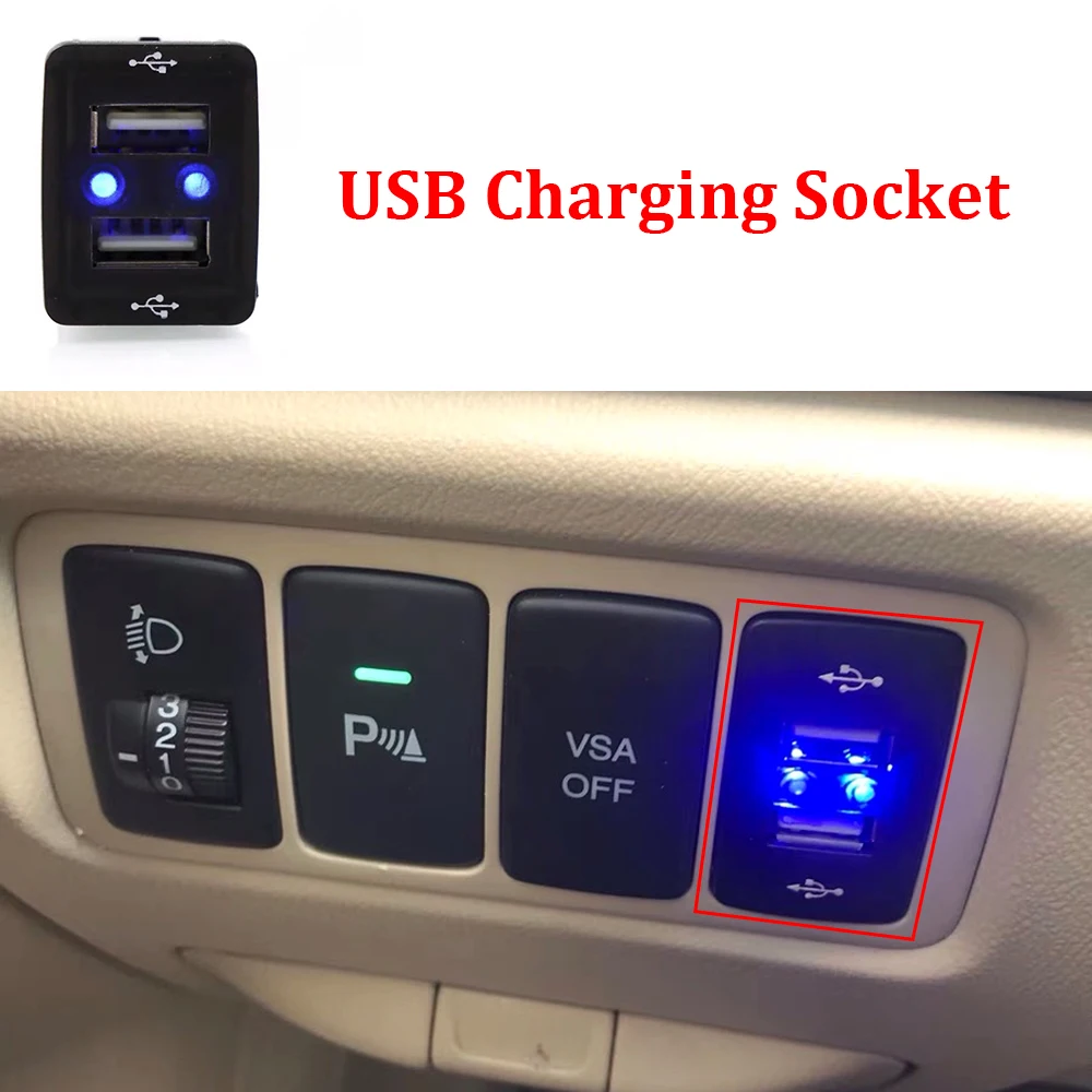 USB Car Charger 12V 24V 2.1A Car Usb Socket Power Adapter For Mobile Phone Charging 2 USB Ports Auto Accessories Interior Parts