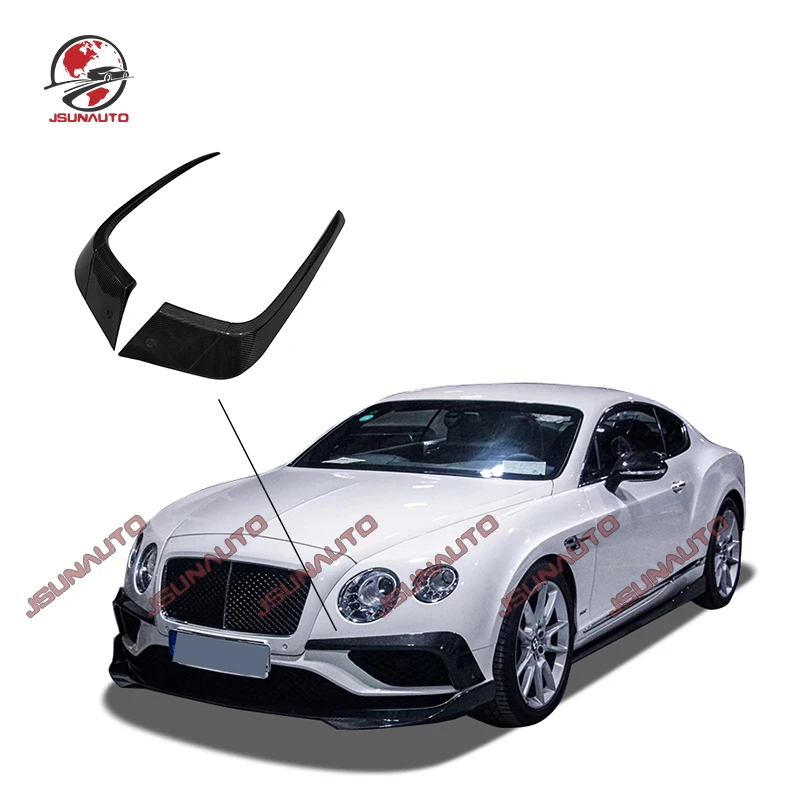 Car Canards Startech Style Carbon Fiber Front Bumper Side Canards Vents For Bentley GT GTC Vents Trims Body Kit