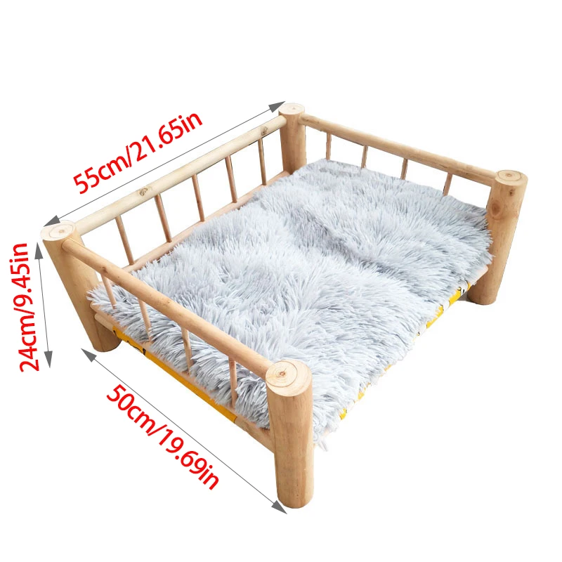 Pet Cat Solid Wood Bed Camp-bed Pet Rabbit Camp-bed Cat Dog Wooden Pet Kennel Removal Of Four Seasons Cat Sofa Bed