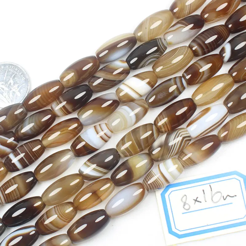 Multi-Size Natural Botswana Onyx Agate Stone Oval beads 15\