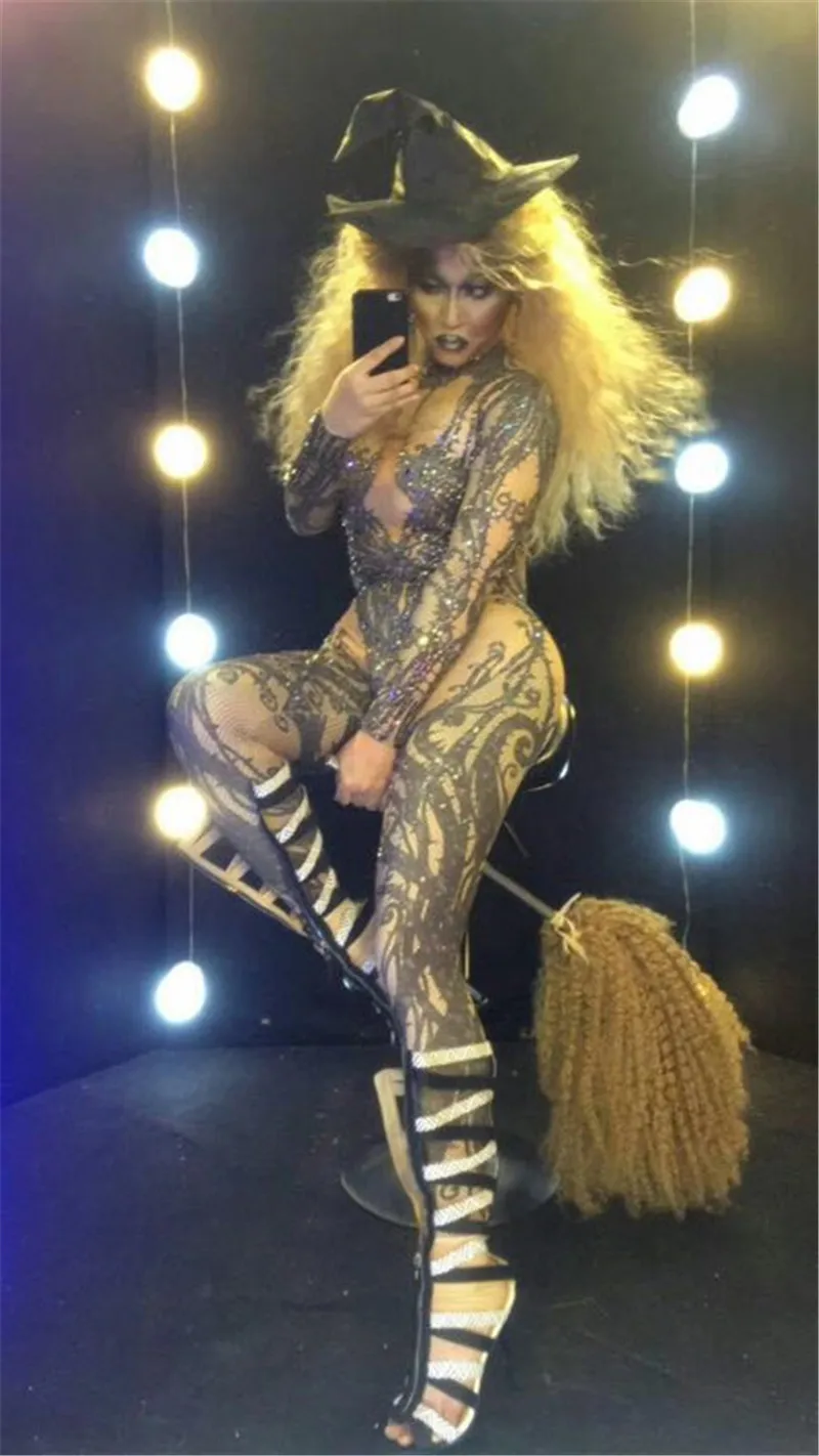 بار Ds Party GoGo أزياء مثيرة للمغنية النسائية dj زي gogo بذلة سوداء