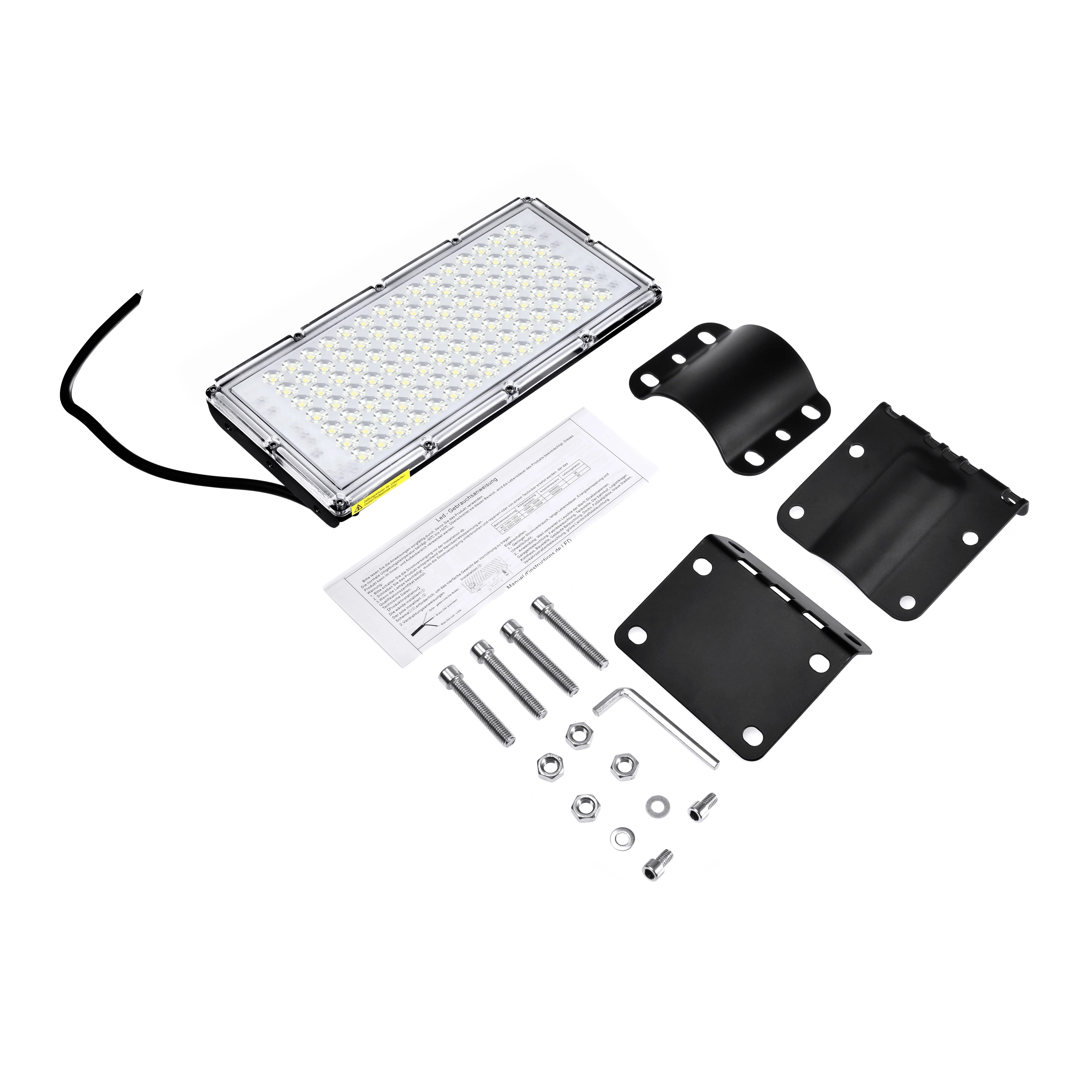 100W Ultra Thin LED SMD2835กลางแจ้ง110-220V โมดูล Street เข็มขัดโคมไฟประกอบวงเล็บ9000LM ไฟ