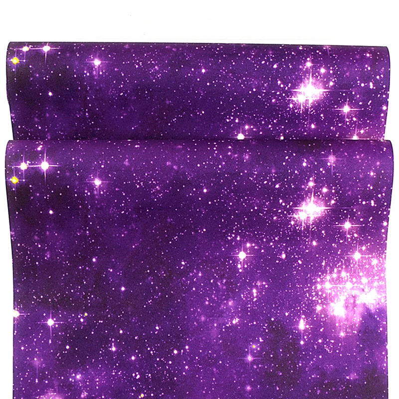 

Wallpaper 3D Wall Covering for KTV Disco Dance Hall Corridor 53cm x 9.5m Flashy Stars Dark Blue Purple