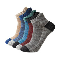 5Pairs/lot Men's Compression Socks Men Black Ankle Cotton Socks Herren Socken Basketball Sports Compression Male Socks
