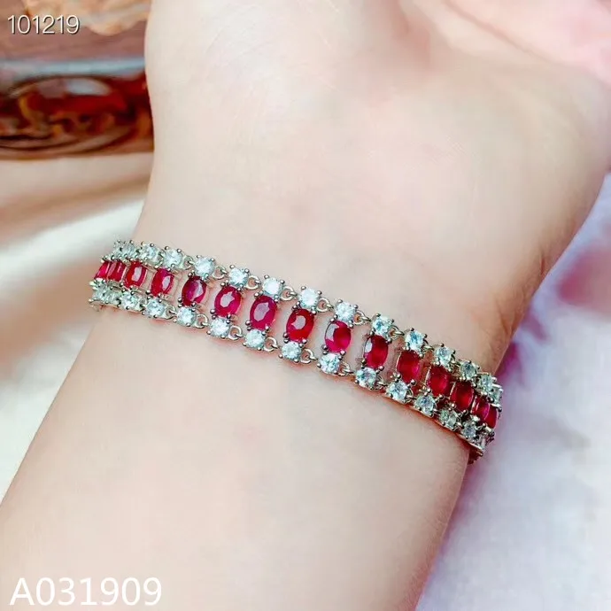 

KJJEAXCMY boutique jewelry 925 sterling silver inlaid natural ruby female bracelet support detection beautiful fashion