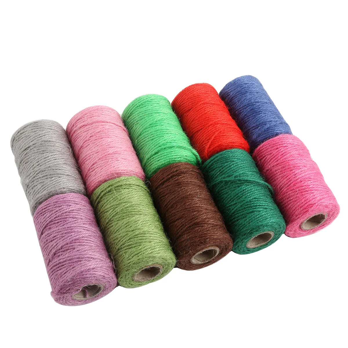 50M/Roll Colorful Jute Twine Natural Burlap Hessian Cord Hemp Rope Jute String for Artworks DIY Craft Picture Display Gift Wrap