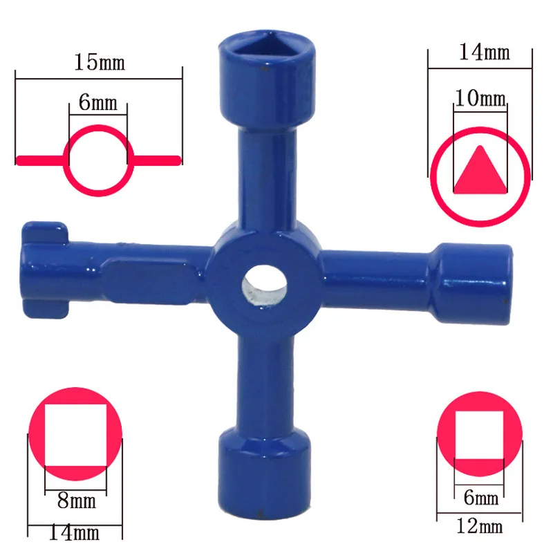 Multifunction 4 Ways Universal Triangle Wrench Key Plumber Keys Triangle Wrench For Gas Electric Meter Cabinets Bleed Radiators