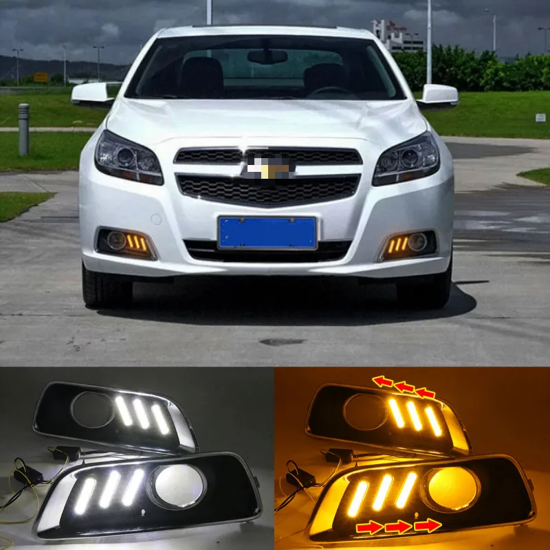 

2PCS For Chevrolet Chevy Malibu 2011-2015 Driving DRL with turn signal Daytime Running Light fog lamp Relay Daylight car styling