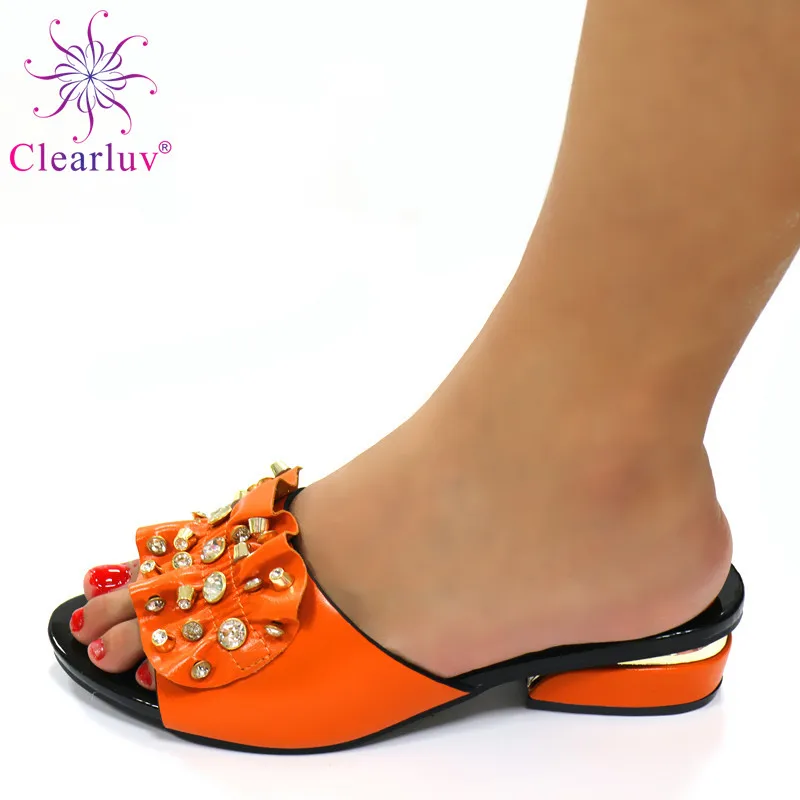 New Latest Design Nigerian Party Pump Italian High Heels Autumn Slipper for Wedding Ladies Shoes Summer Slippers Good Quality