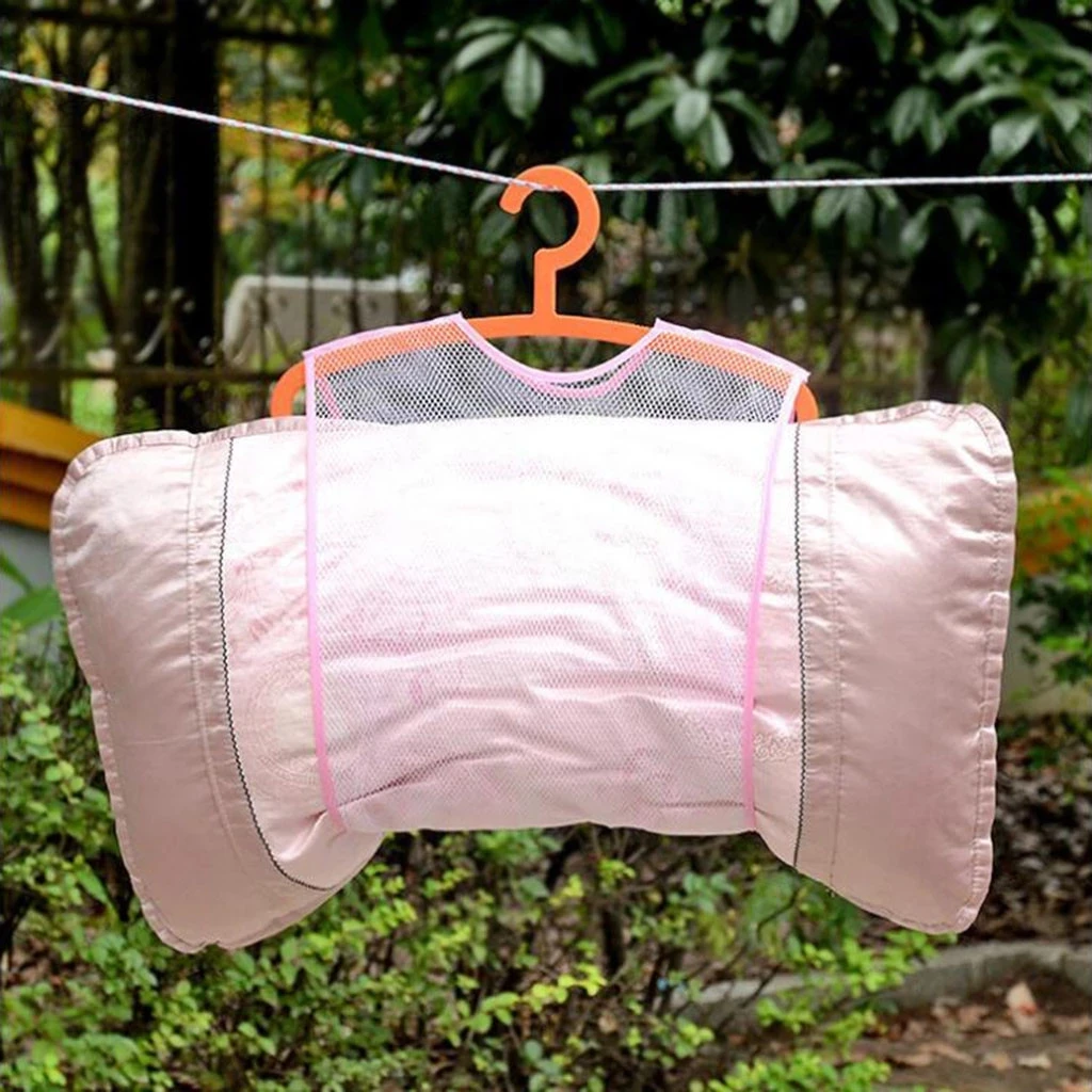 

10pcs Drying Mesh Bag Drying Pillow Hanger Laundry Rack Pillow Drying Dry Bag Mesh Storage Holder Clothes Rack Hanger Net