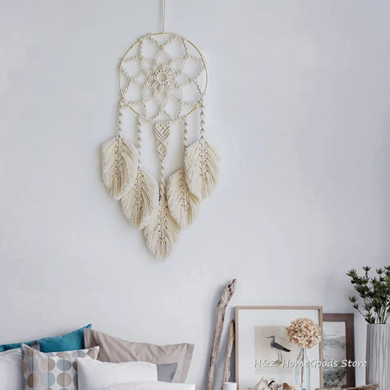 Macrame Boho Decoration Tapestry Wall Hanging Dream Catcher Hand-Woven Home Decor Nordic Art Tassel Apartment Dorm Room INS