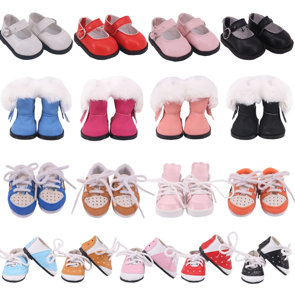 5cm Cute Doll Shoes Boots Multicolor Canvas Shoes Fit 14.5 Inch American Wellie Wishers Doll,Nancy Doll,EXO&BJD&Paola Reina Doll