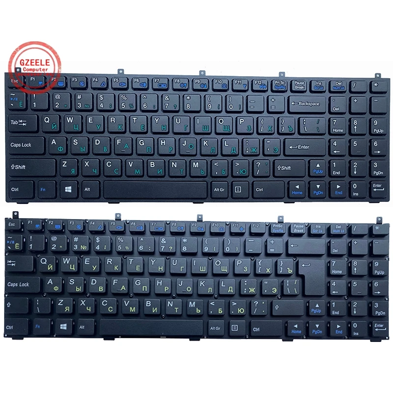 GZEELE Russian laptop Keyboard for Clevo W76 W760 W762 W765 W765S P150 P150HM P170HM P151EM W150HRM W170ER with frame RU black