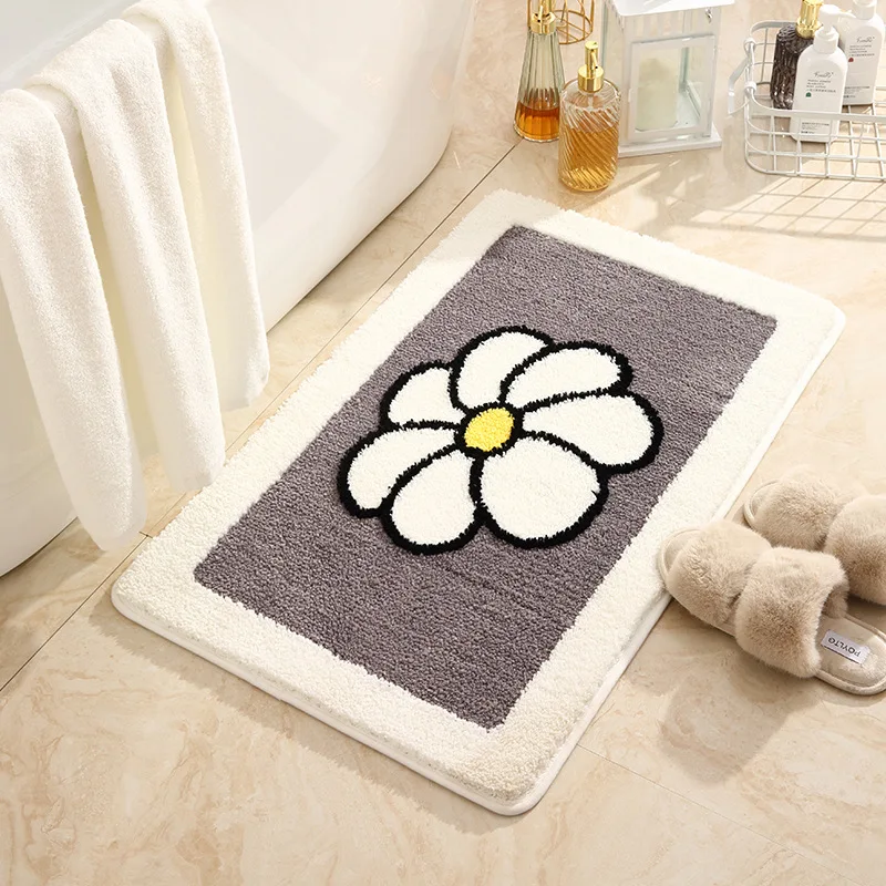 Fresh Sunflower Bathroom Absorbent Mat Toilet Floor Mat Toilet Non-slip Floor Mat Carpet Household Entry Door Mat