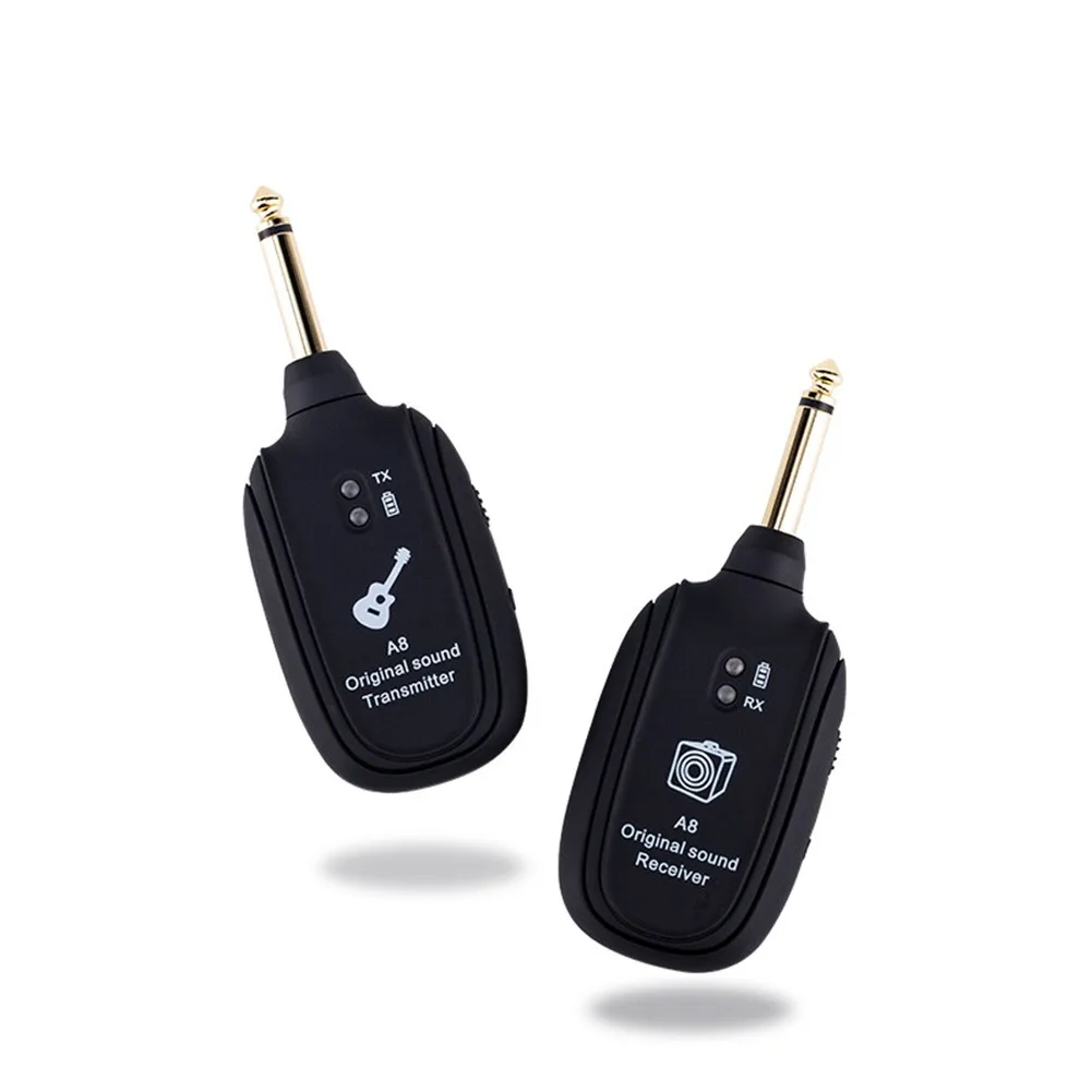 A8 UHF Guitar Wireless System Transmitter Receiver Built-in Rechargeable wireless guitar transmitter for guitar accessories