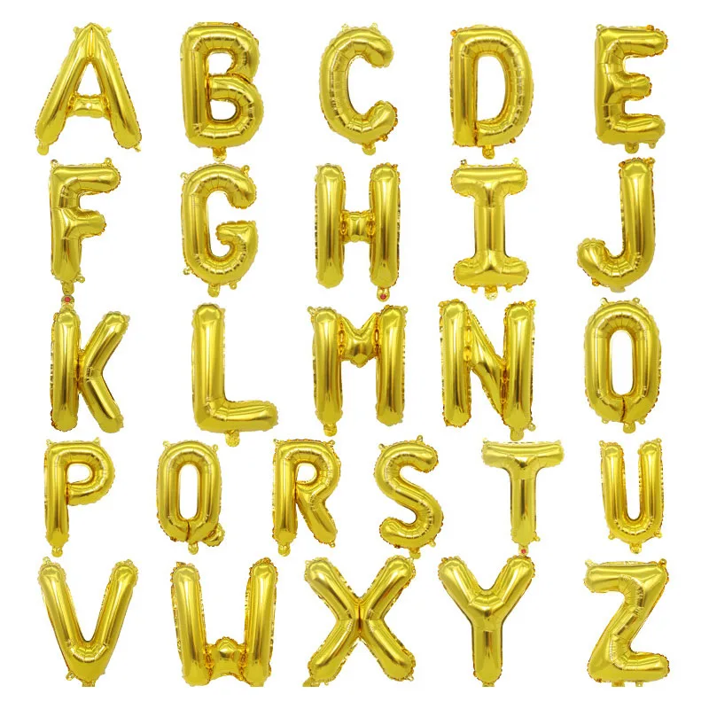 16 Inch Alphabet Foil Balloon Rose Gold Blue Pink Letter Globos Wedding Happy Birthday Balloons Christmas Party Home Decoration