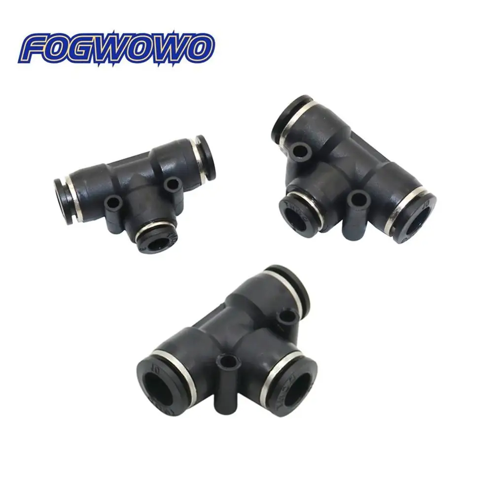 Slip-Lock T Type Quick Connector Pneumatic Tee Joint Pipe Joint Low Pressure Mist Cooling Garden Hose Connector 5 Pcs