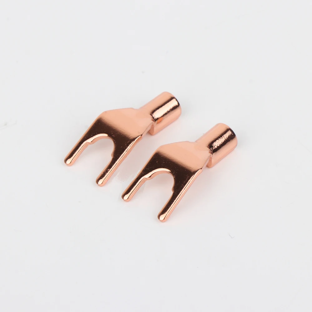 4 Stück High-End Kupfer-Lautsprecher-Y-Stecker Hifi Audio Rotkupfer-Stecker mit DIY-Lautsprecherkabel – Detail 7