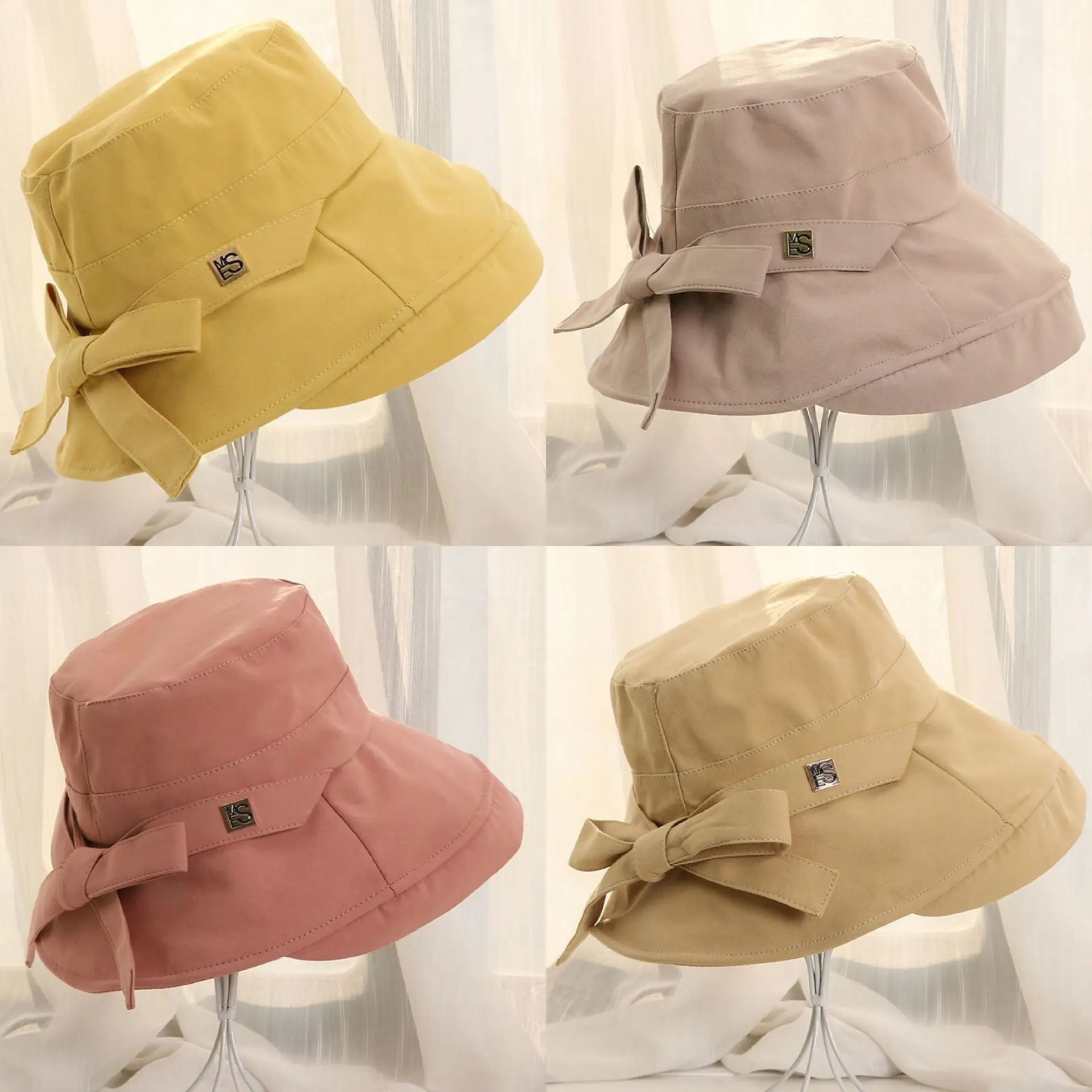 Panama 2022 Summer Black Bow Bucket Hat Women Fashion Korea Bob Cotton gorro pescador mujer Sun Hat Fishing Cap Chapeu Pescador