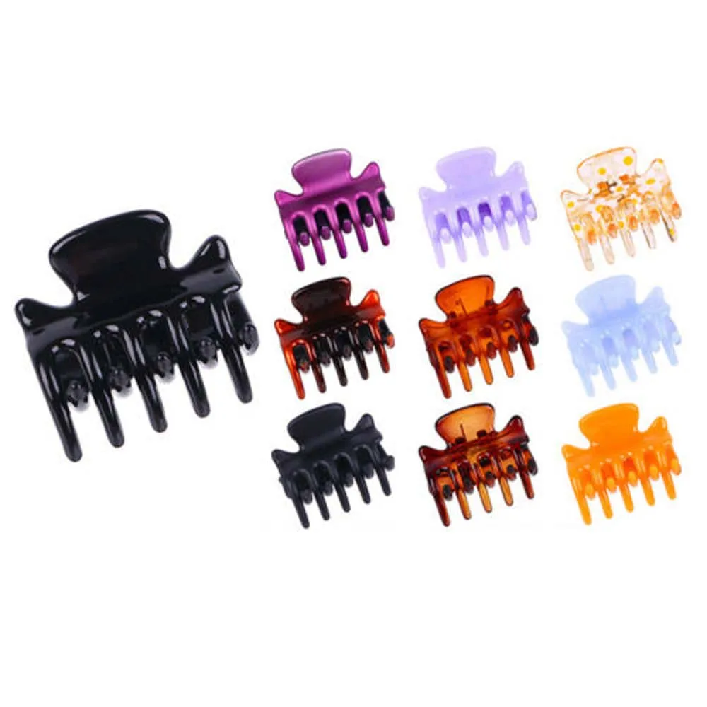 12 Pcs/Set Y2K Girls Hair Clips 3cm Mini Crab Hair Claw Plastic Hairpin Jaw Clamp Hair Styling Tool Accessories