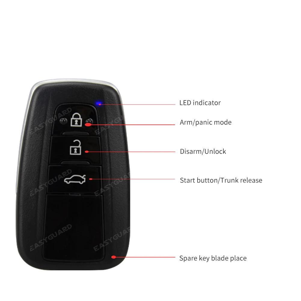 EASYGUARD Plug & Play CAN BUS Fit for TOYOTA RAV 4 CAMRY COROLLA PKE Car Alarm System Smart Key Remote Starter Push Button Start