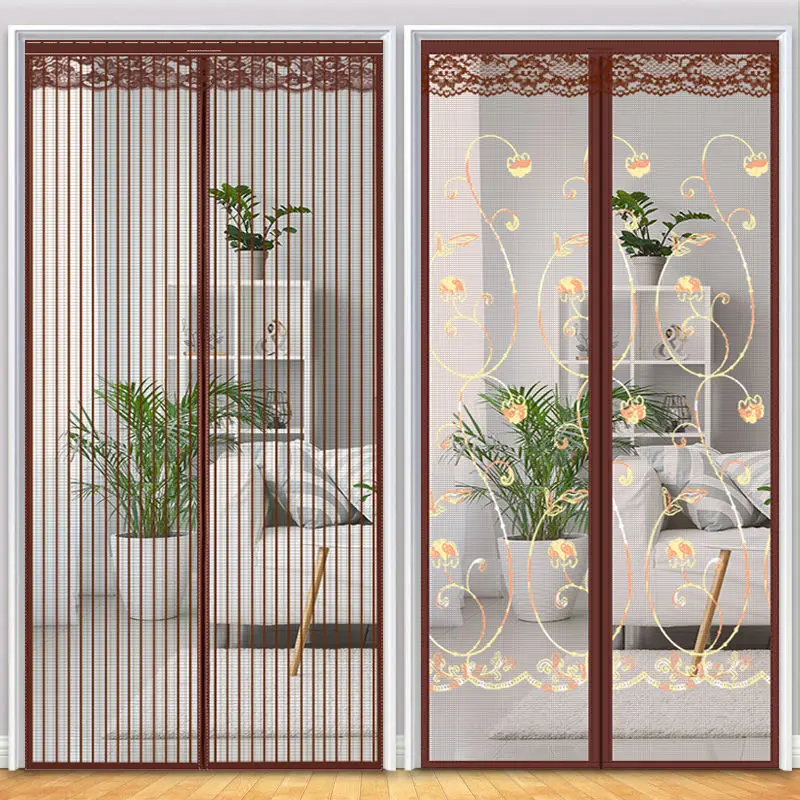 

Summer Fly Bug Curtains Door Curtain Magnetic Screen Door Hoop and Loop Screen Anti-fly Repellent Kitchen Partition Home