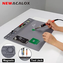 NEWACALOX Silicone Repair Mat Magnetic Soldering Mat Heat Insulation Electronics Repair for Cellphone Laptop Heat Resistant Pad