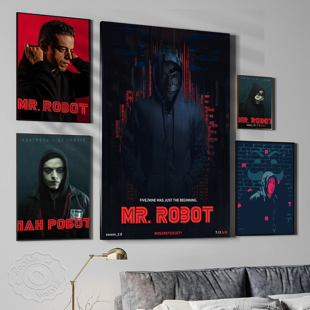 Movie Mr.Robot Poster, Prints Poster, Mr.Robot Wall Stickers, Movie Poster, Mr.Robot Wall Picture, Home Decor, Retro Poster,