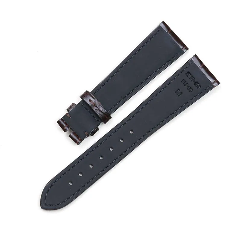 SAUPPO Superior Quality Alligator Leather Suitable for Zenith Captain Watch Belt Dark Brown Black 20mm Exquisite Sewing