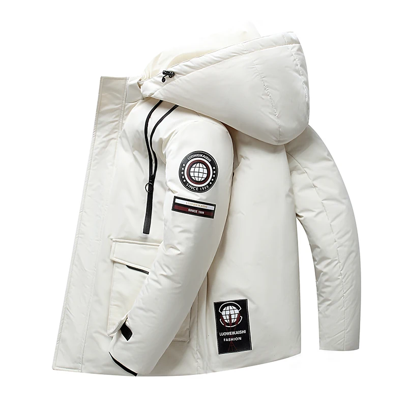Down jacket men's short thickened 2021 new handsome youth trend coat 90 White duck down jacket fashion brand Keep warm coldproof