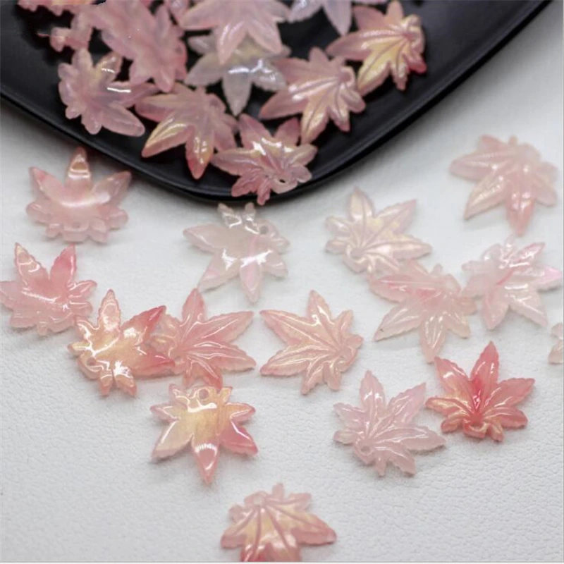 20pcs/lot new creative Imitate shell leaves beads acetic acid connectors for diy earrings hairpin jewelry making accessories