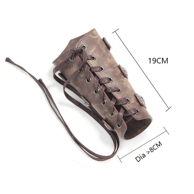 2pc Medieval Armor Handschuhe Breite Manschetten Armbänder Männer Steampunk Krieger Gauntlet Renaissance Ritter Templer Retro Leder Armband