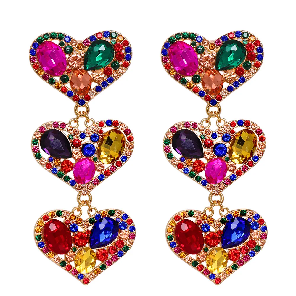 

New Heart Women Drop Earrings Vintage Retro Fashion Statement Dangle Earrings Exquisite Romance Female Party Jewelry Gift HT065