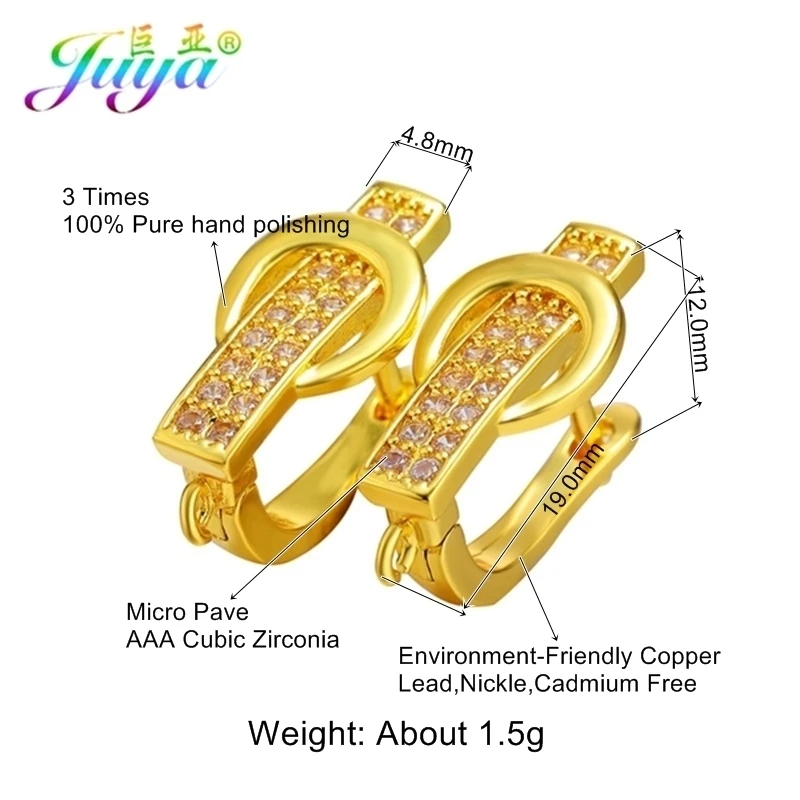 Juya DIY Edlen Schmuck Material Liefert Handgemachte Earwire Gold/Silber Farbe Ohrring Haken Zubehör Für Luxus Ohrringe Machen