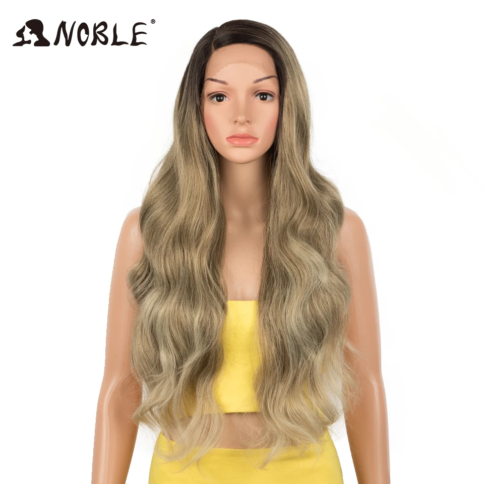 Noble Cosplay Lace Wig Synthetic 30 Inch TPart Lace Wig Long Wavy 0mbre Blonde Wig Synthetic Wigs For Black Women Lace Wig