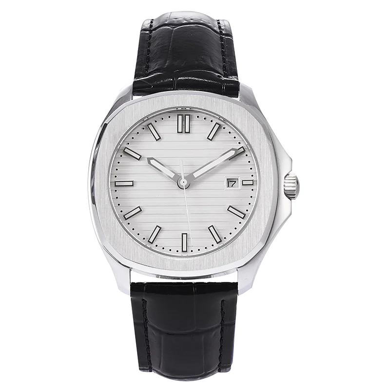 

PHYLIDA 10ATM 40mm White Luminous Dial Men's Wristwatch Miyota Automatic Watch Sapphire Crystal Leather Strap